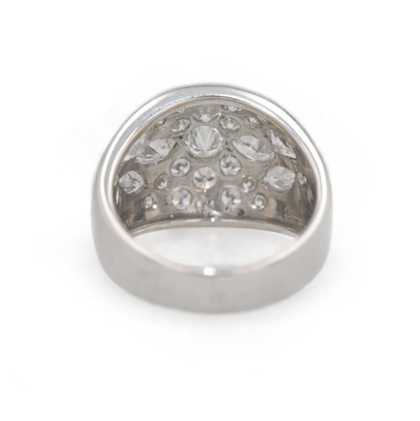 Bague jonc multi diamants brillants et navettes