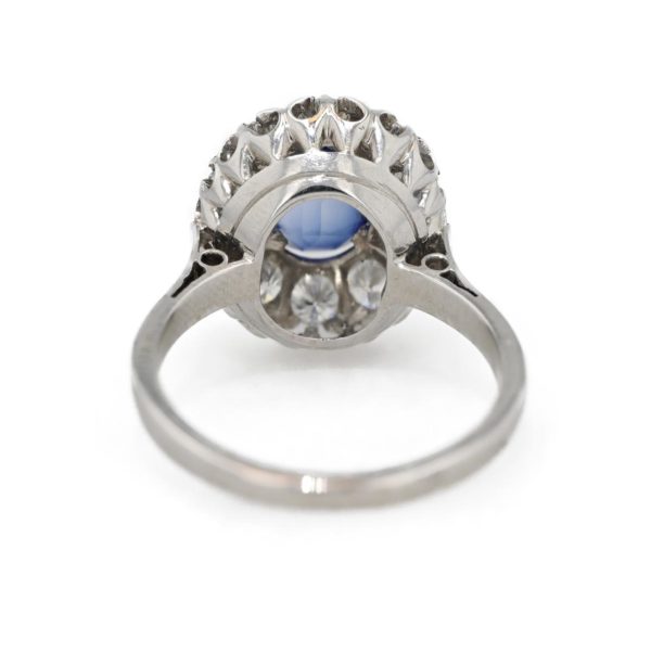 Bague marguerite saphir et diamants