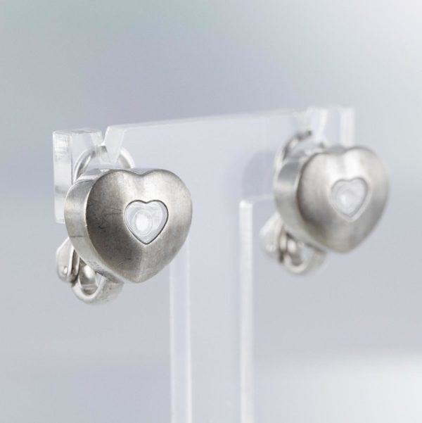 boucles d'oreilles coeur diamant