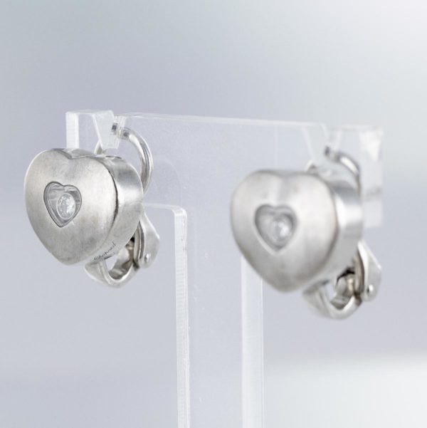 boucles d'oreilles coeur diamant