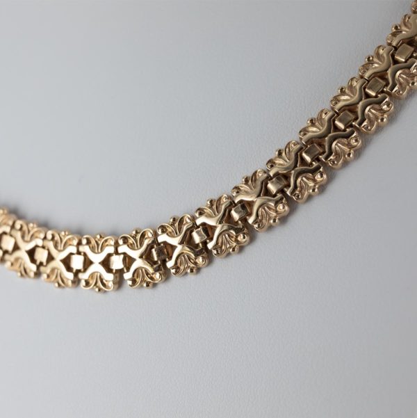 Collier maille plate sculptée