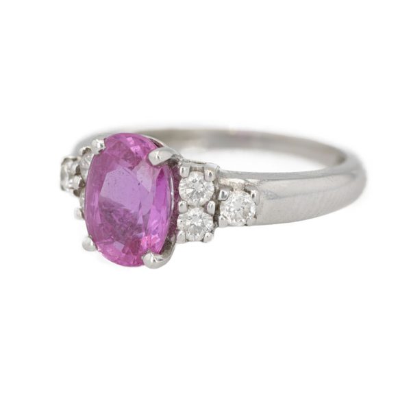 Bague saphir rose et diamants