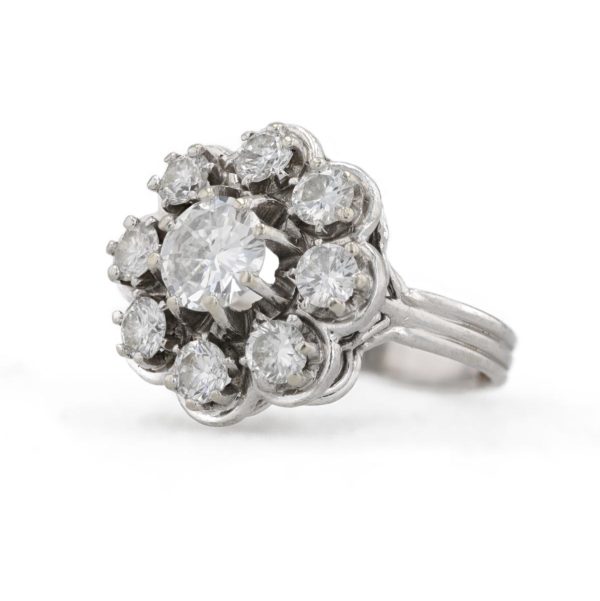 Bague marguerite diamants