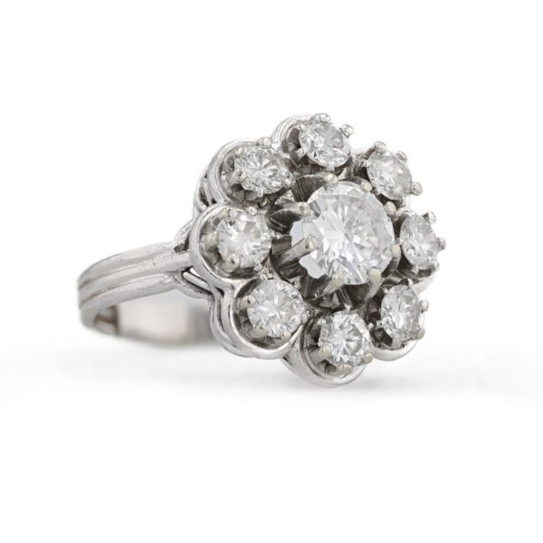 Bague marguerite diamants