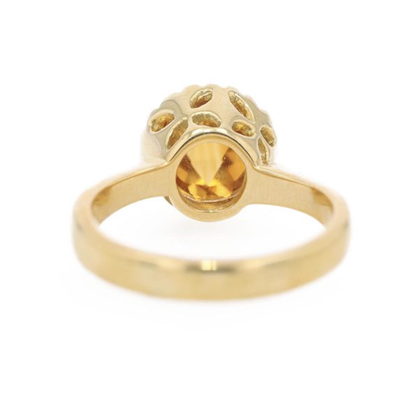 Bague citrine taille briolette et diamants