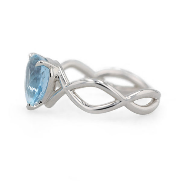 Bague aigue-marine en goutte