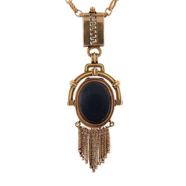 Pendentif pompon agate noire