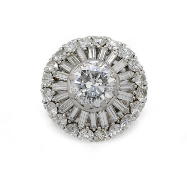 Bague marguerite diamant et brillants