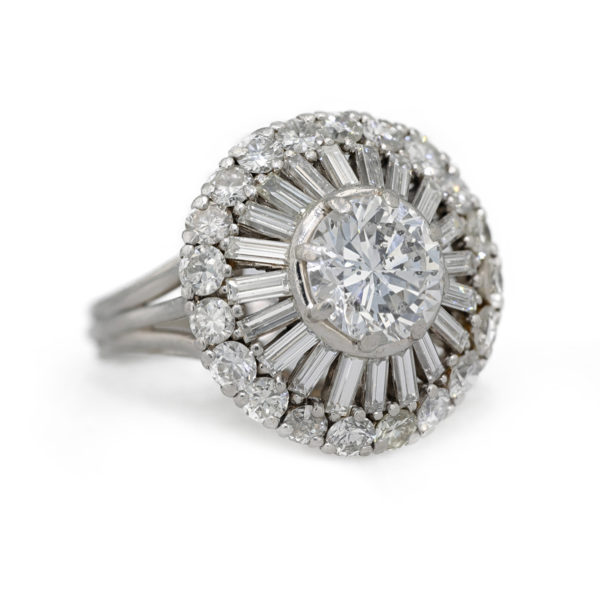 Bague marguerite diamant et brillants