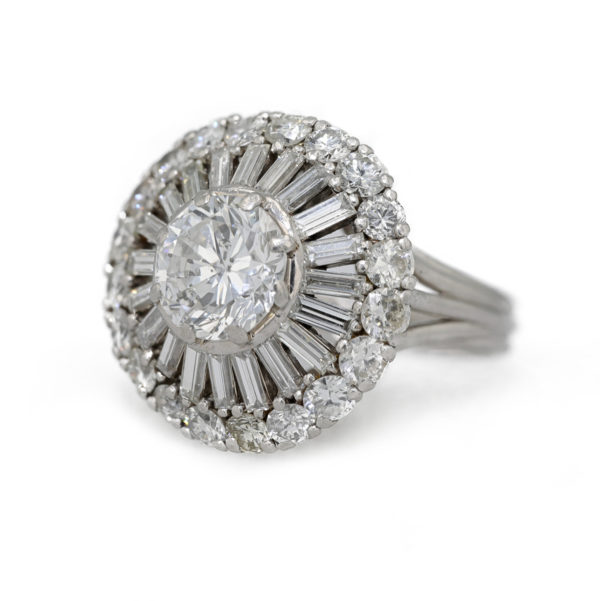 Bague marguerite diamant et brillants