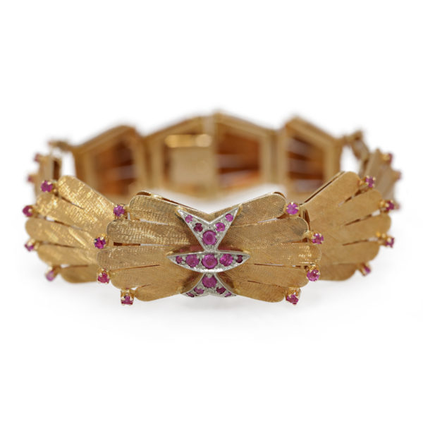 Bracelet souple palmage avec rubis