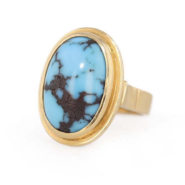 Bague turquoise avec cabochon