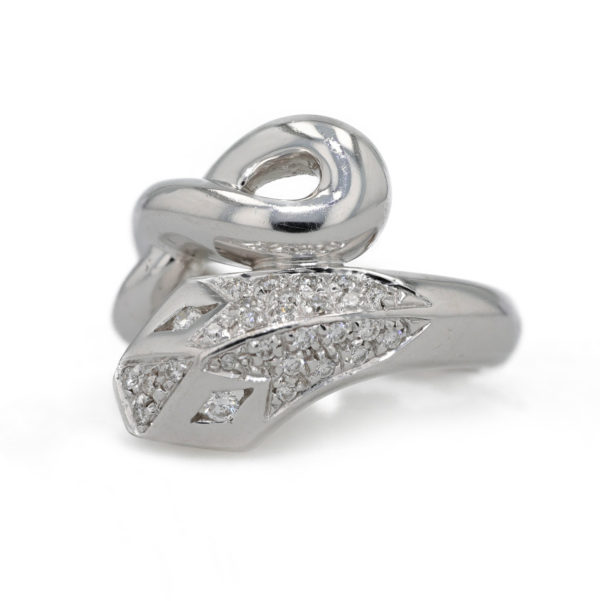 Bague serpent pavage diamants