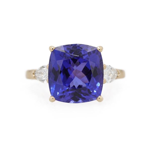 Bague Tanzanite et diamants en gouttes