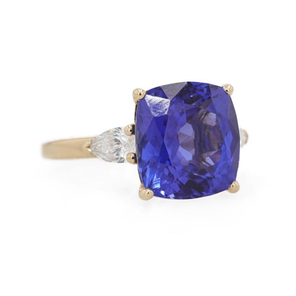 Bague Tanzanite et diamants en gouttes