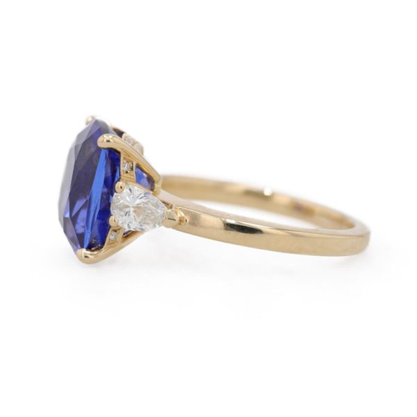 Bague Tanzanite et diamants en gouttes