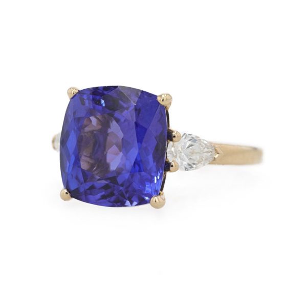 Bague Tanzanite et diamants en gouttes