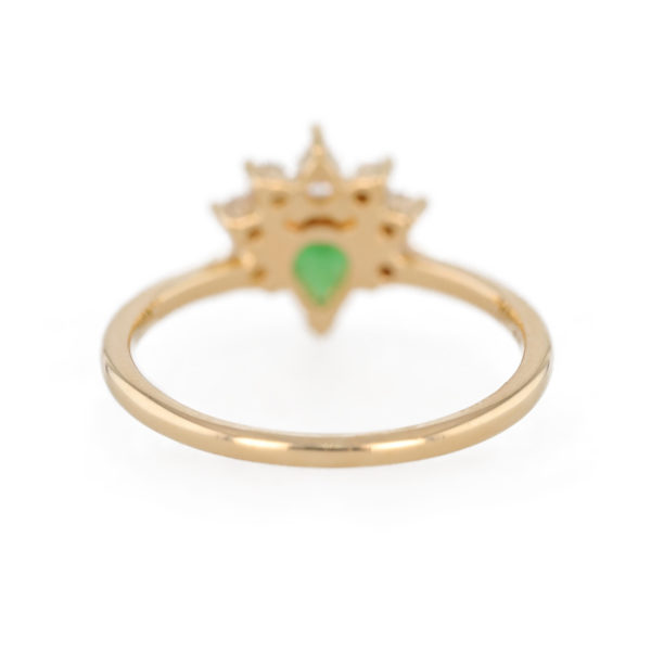 Bague couronne tsavorite en goutte et diamants