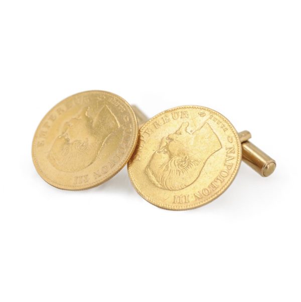 Boutons de manchette pièces 10 francs Napoléon