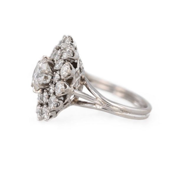 Bague marguerite diamants double rang