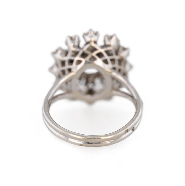 Bague marguerite diamants double rang