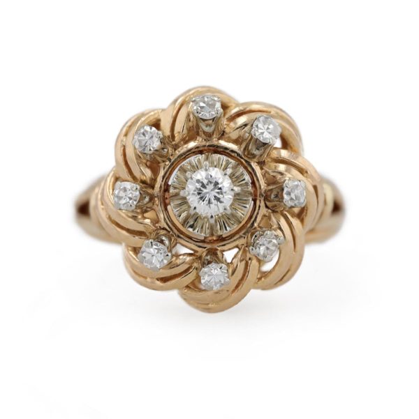 Bague marguerite diamants