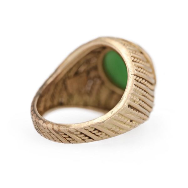 Bague jonc cordage avec jade