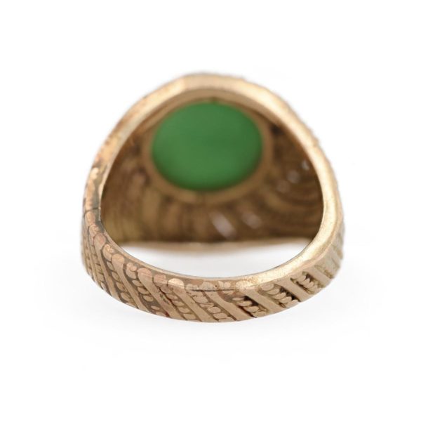 Bague jonc cordage avec jade