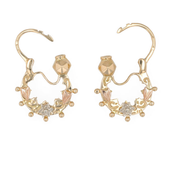 Boucles d'oreilles créoles savoyardes 3 ors