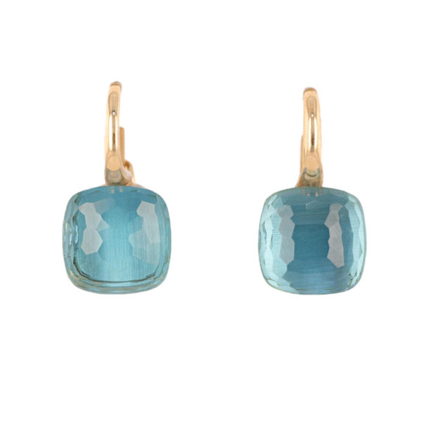 Boucles d'oreilles dormeuses POMELLATO topazes bleues