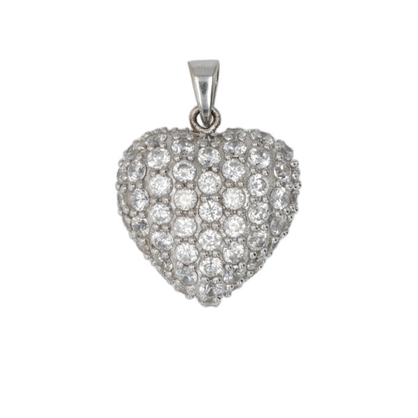 Pendentif coeur pavage diamants