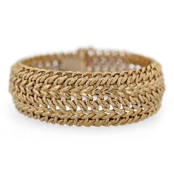 Bracelet maille américaine en or jaune 18 carats