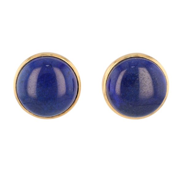 Boucles d'oreilles lapis-lazuli femme en or jaune 18 carats