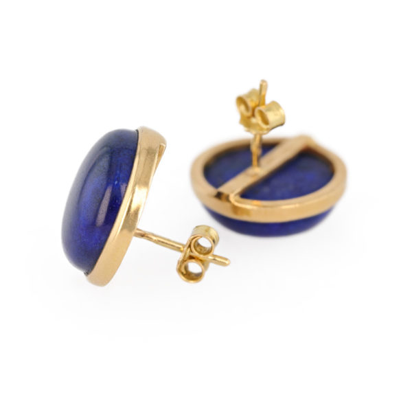 Boucles d'oreilles lapis-lazuli femme en or jaune 18 carats