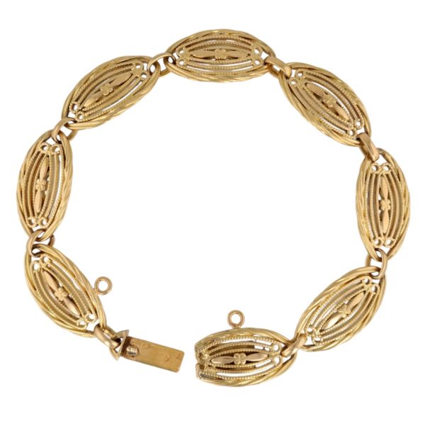 Bracelet ancien filigranes en or jaune 18 carats