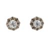 Boucles d'oreilles anciennes clous diamants sur chaton soleil en or blanc 18 carats