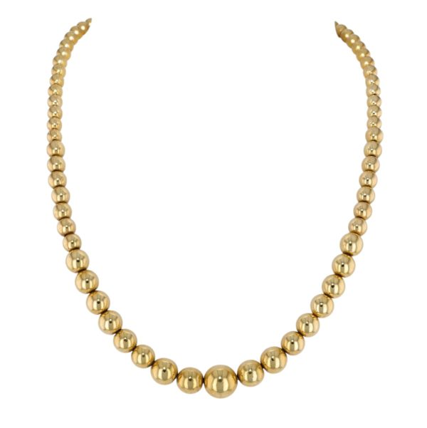 Collier Marseillais or jaune et boules en chute