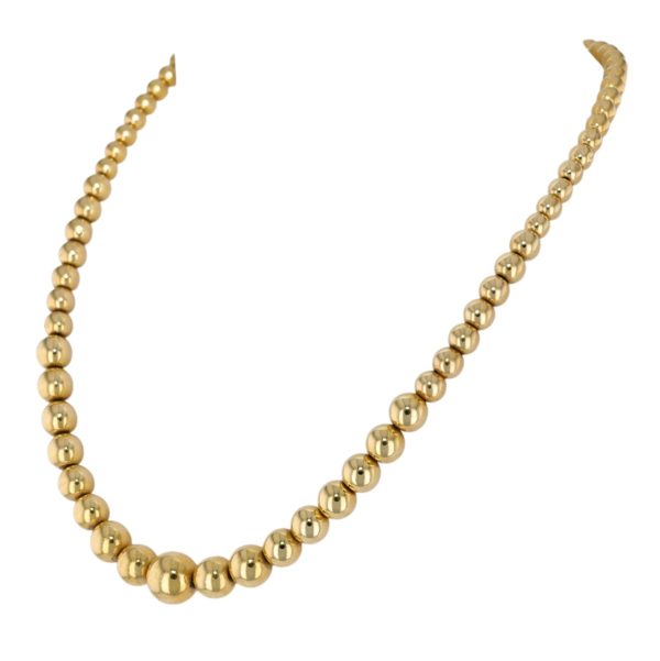 Collier Marseillais or jaune et boules en chute