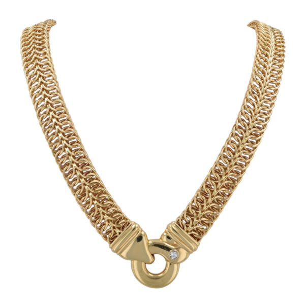 Collier vintage en or maille tressée pour femme